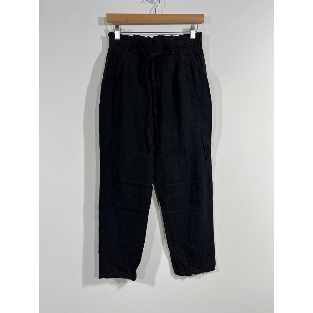Ambiance Old Money Fisherman Resort Linen Blend Straight Leg Pants Womens Small